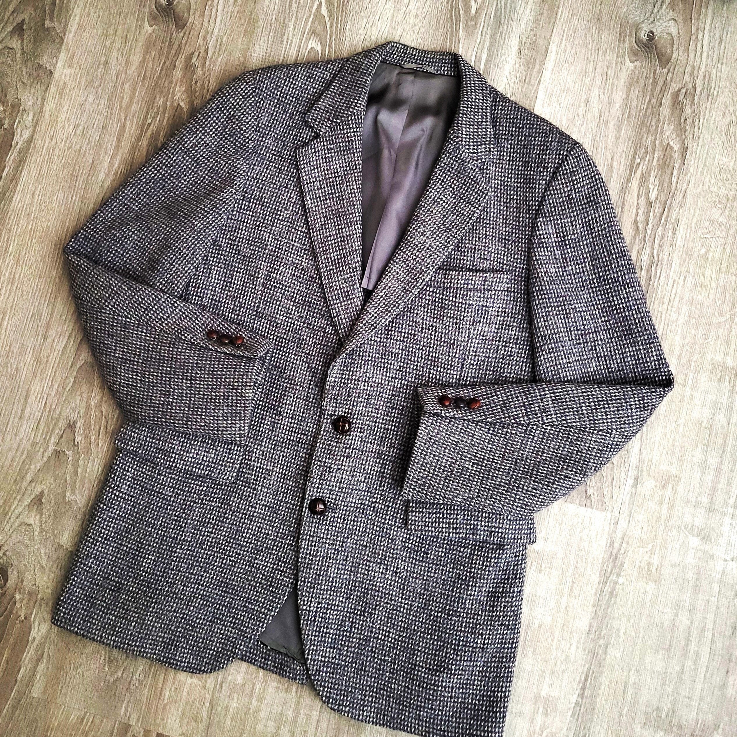 Vintage Harris Tweed X Stafford Barleycorn Wool Blazer Sport Vintage Harris Tweed X Stafford Barleycorn Wool Blazer Sport