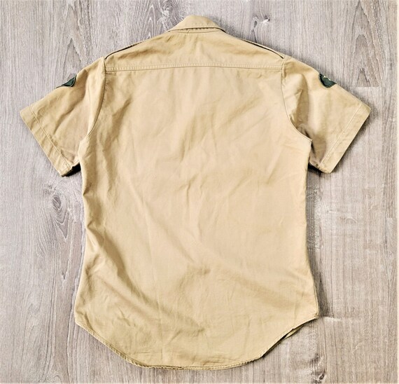 Vintage 60s US Military Khaki Twill Shirt Vtg 196… - image 7