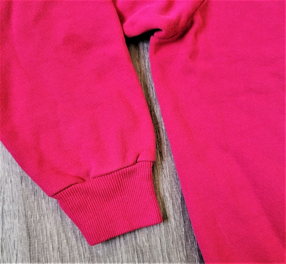 Vintage 80s Pink Crew Neck Raglan Athletic Sweats… - image 7