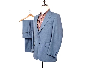 Vintage 70s Jaymar Sansabelt 2pc Suit Mens 40 R Vtg Textured Twill Fleck EUC