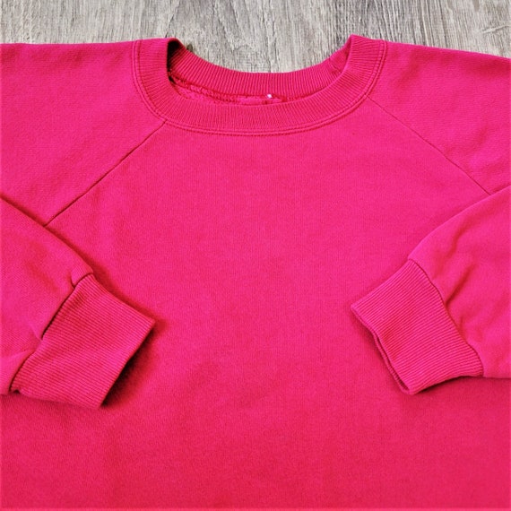 Vintage 80s Pink Crew Neck Raglan Athletic Sweats… - image 4