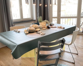 nappe lavable 135 x 220 cm, cuir vegan, vert foncé