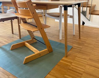 Tappetino Per Seggiolone Per Bambini, Impermeabile, Antiscivolo, Protezione Per Tavolo (110 Cm X 110 Cm, Squalo Quadrato