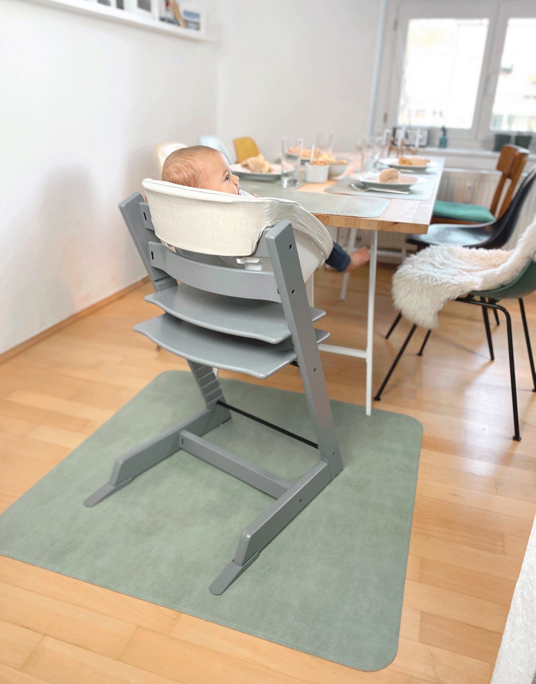 High Chair Mat as Floor Protection Under Your Tripp Trapp Made of Vegan Leather Etsy