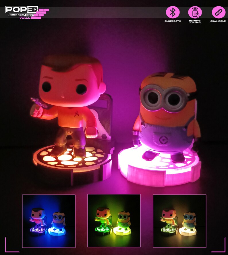 Customizable 3D Printed Action Figure Displays Kit With LED Etsy