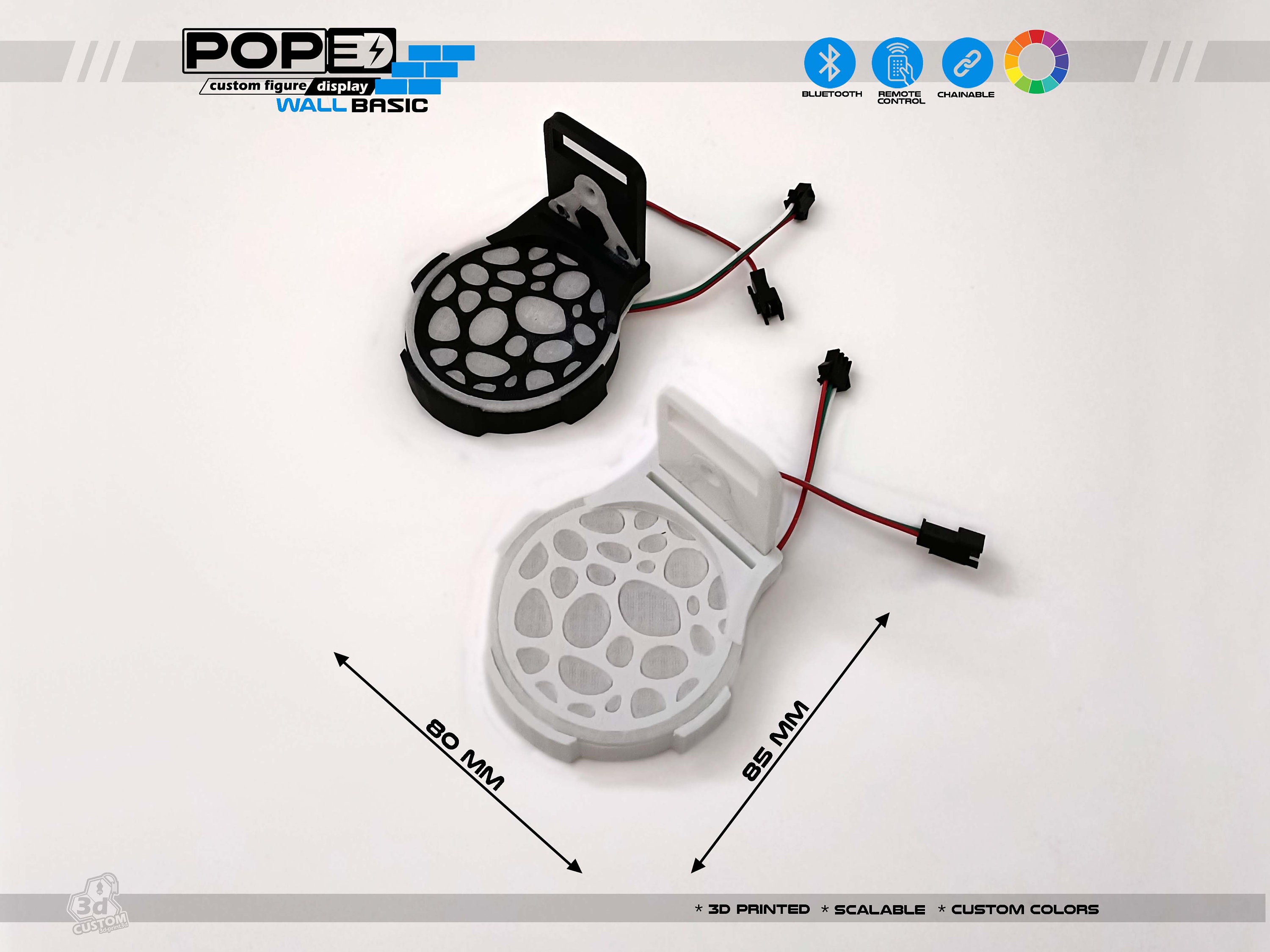Customizable 3D Printed Action Figure Displays Kit With LED Lighting ...