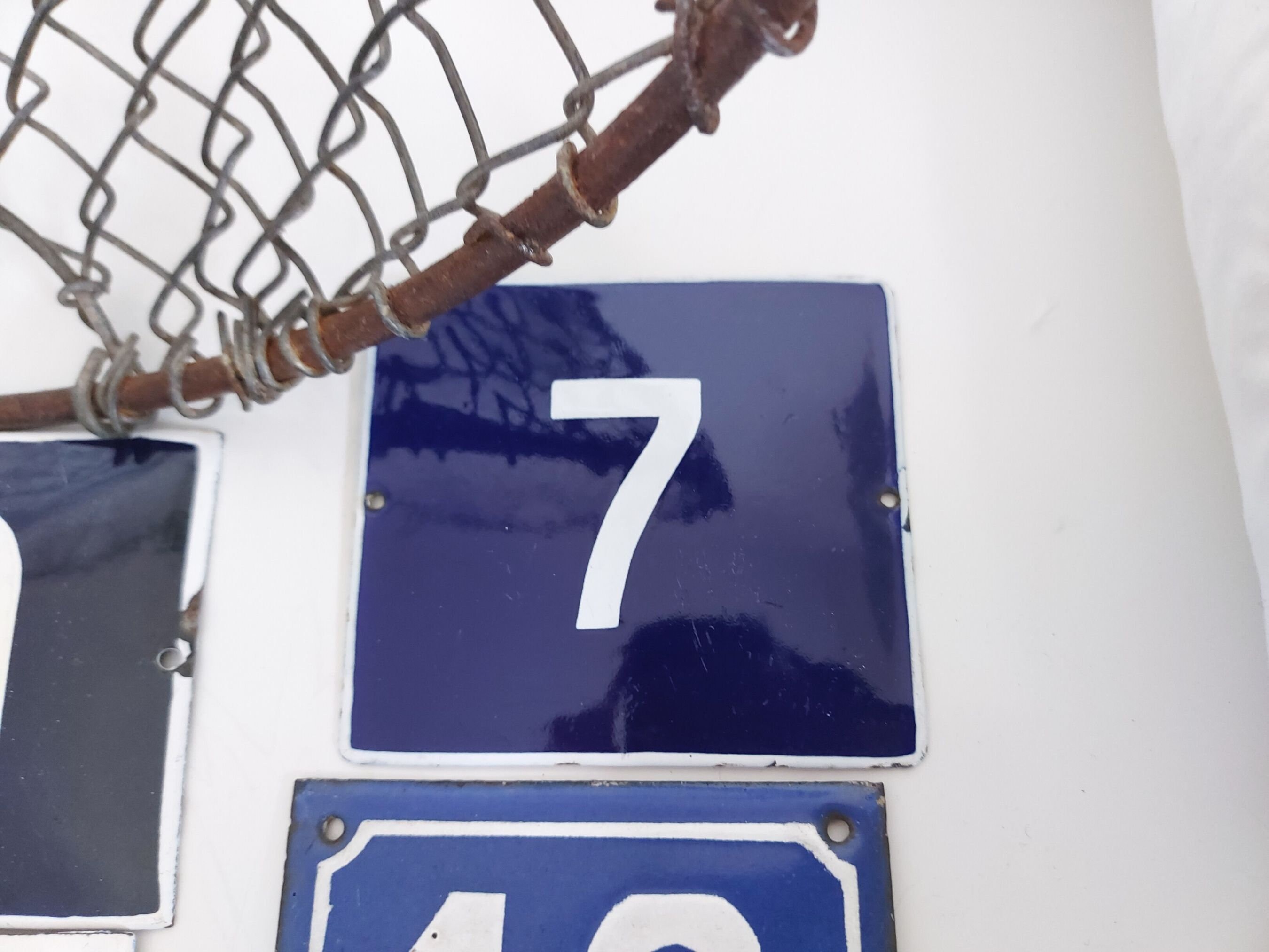 Vintage Enamel Door Number Plaques House Numbers Enamel Etsy UK