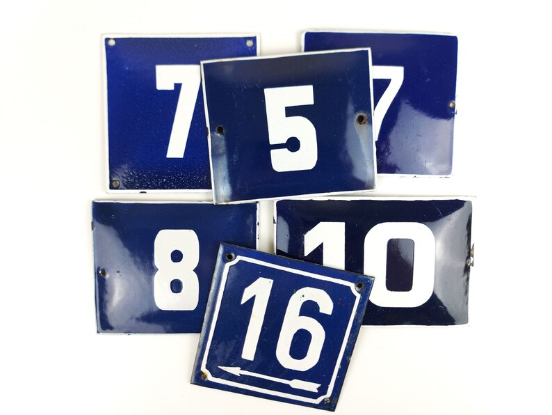 Vintage Enamel Door Number Plaques House Numbers Enamel Etsy UK