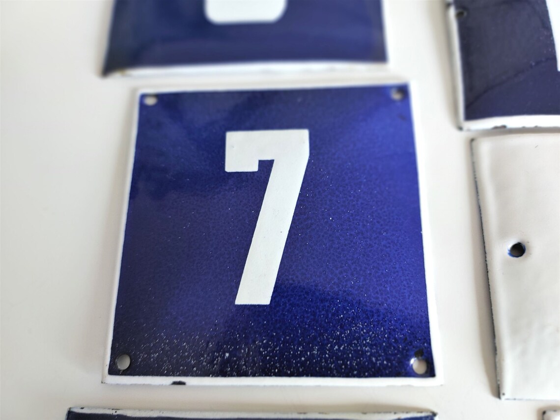 Vintage Enamel Door Number Plaques House Numbers Enamel Etsy UK