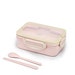 Wheat Straw Lunch Box with Stainless Steel Soup Spoon and Chopsticks Leak Proof Microwave Safe (41oz-1200ml) 