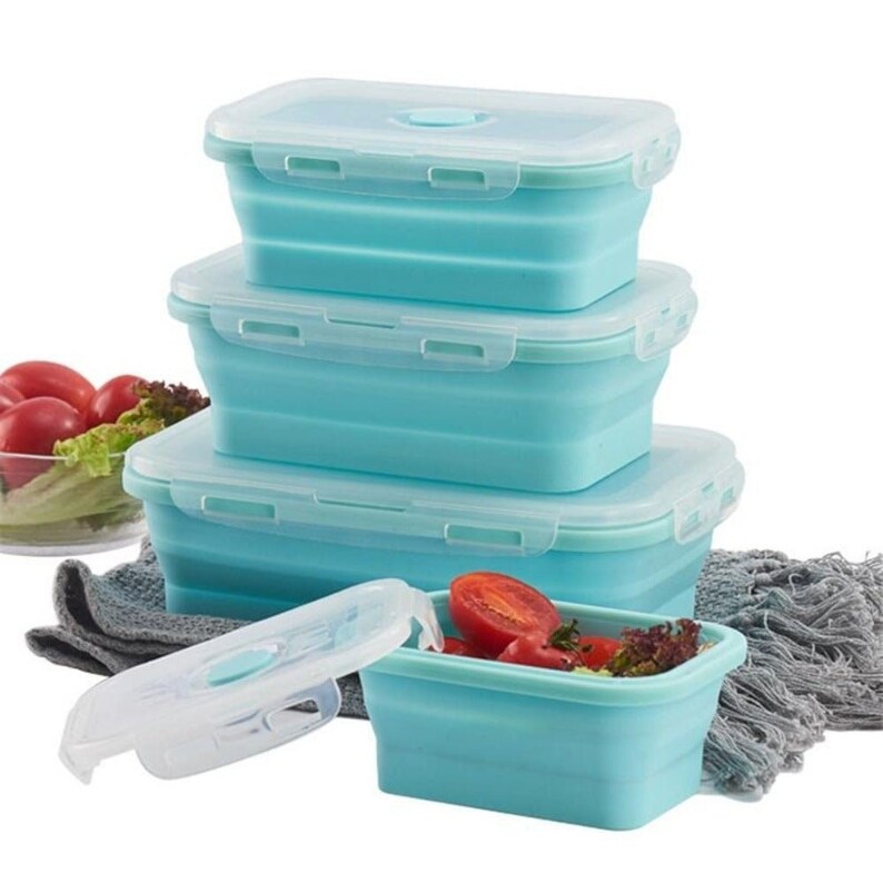 Collapsible Space Saving Food Storage Containers Set 3 Pcs Etsy