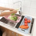 Extendable Over the Sink Colander Fruits and Vegetables Drain Basket Adjustable Strainer Sink Washing Basket for Kitchen 