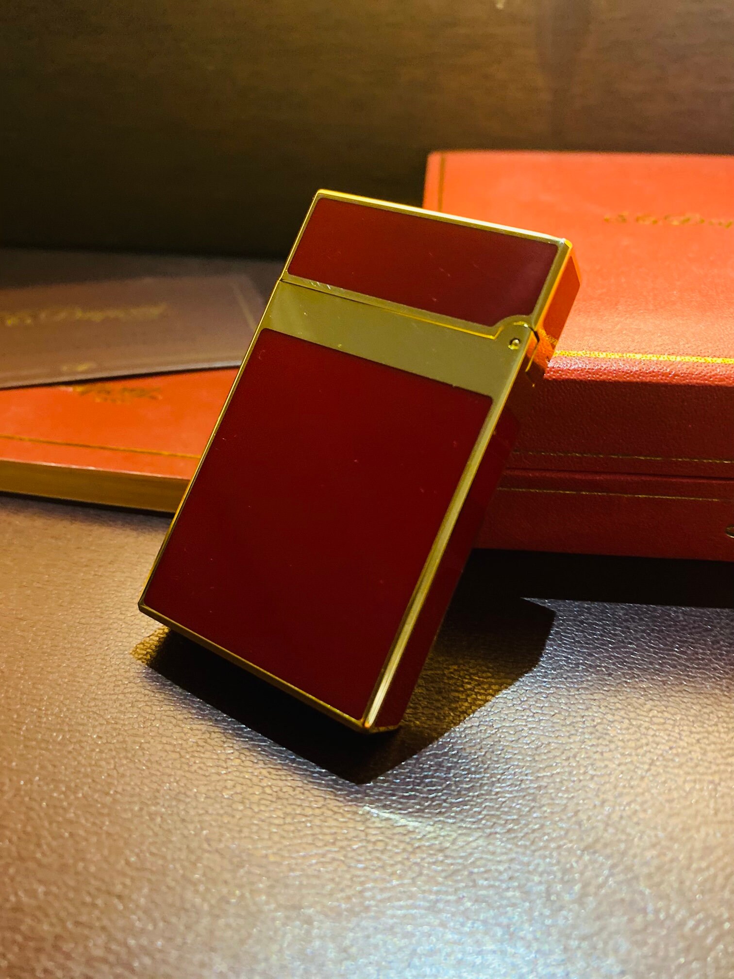 S.T Dupont Feuerzeuge rot und Gold einfach und elegant Etsy