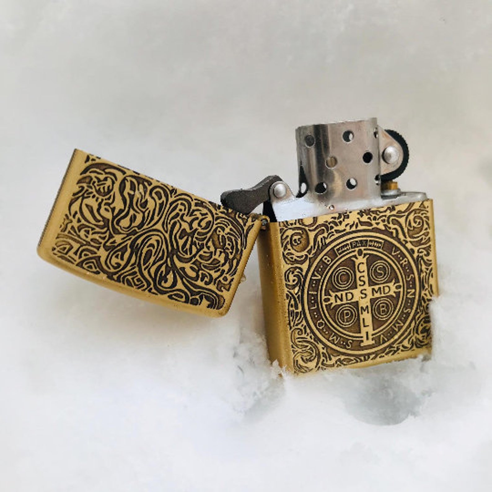 Zippo Lighter Constantine Series Matte Gold Collection Lighter | Etsy
