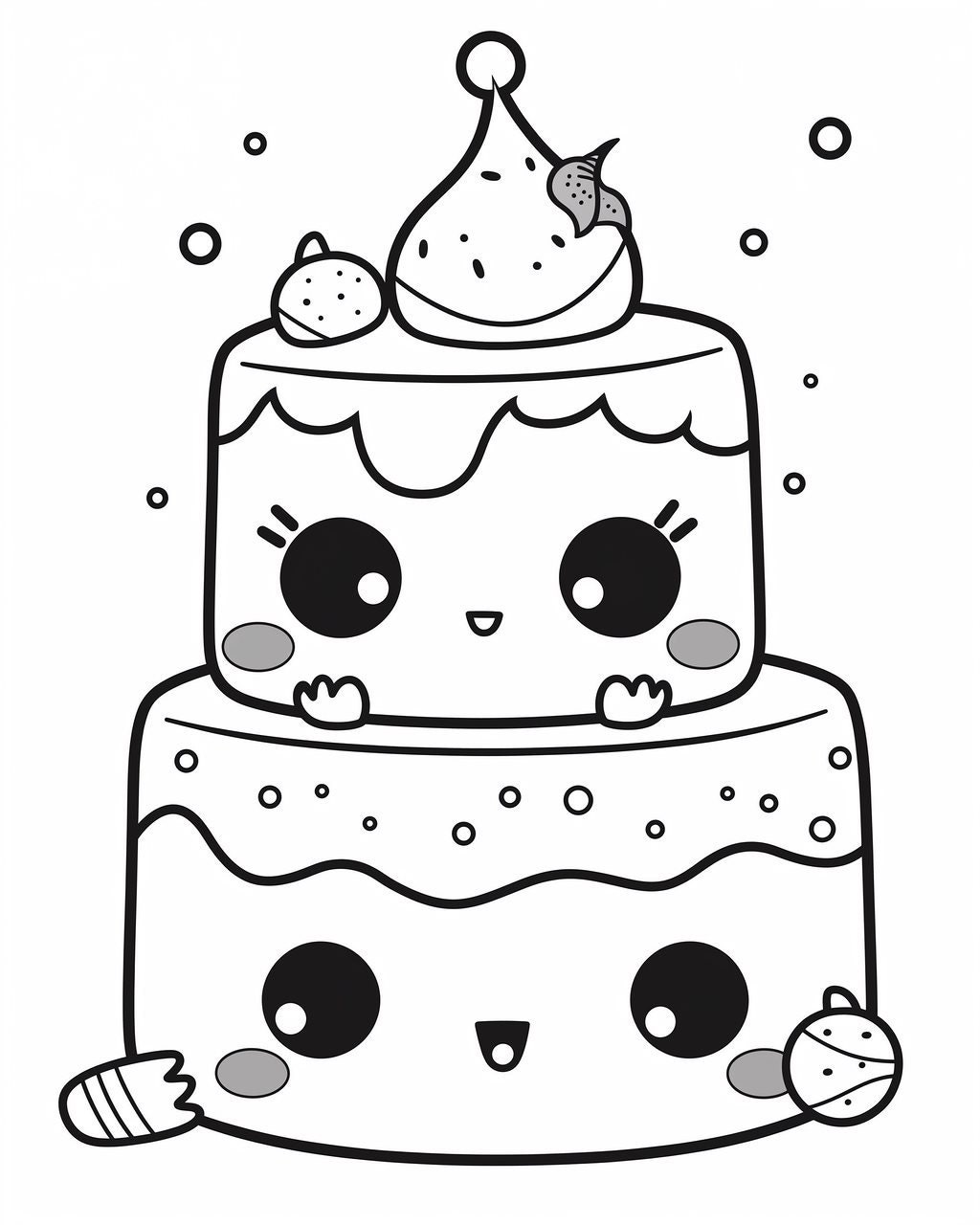 30 Kawaii Coloring Pages / Kawaii Cakes/coloring Pages for Kids/teens ...