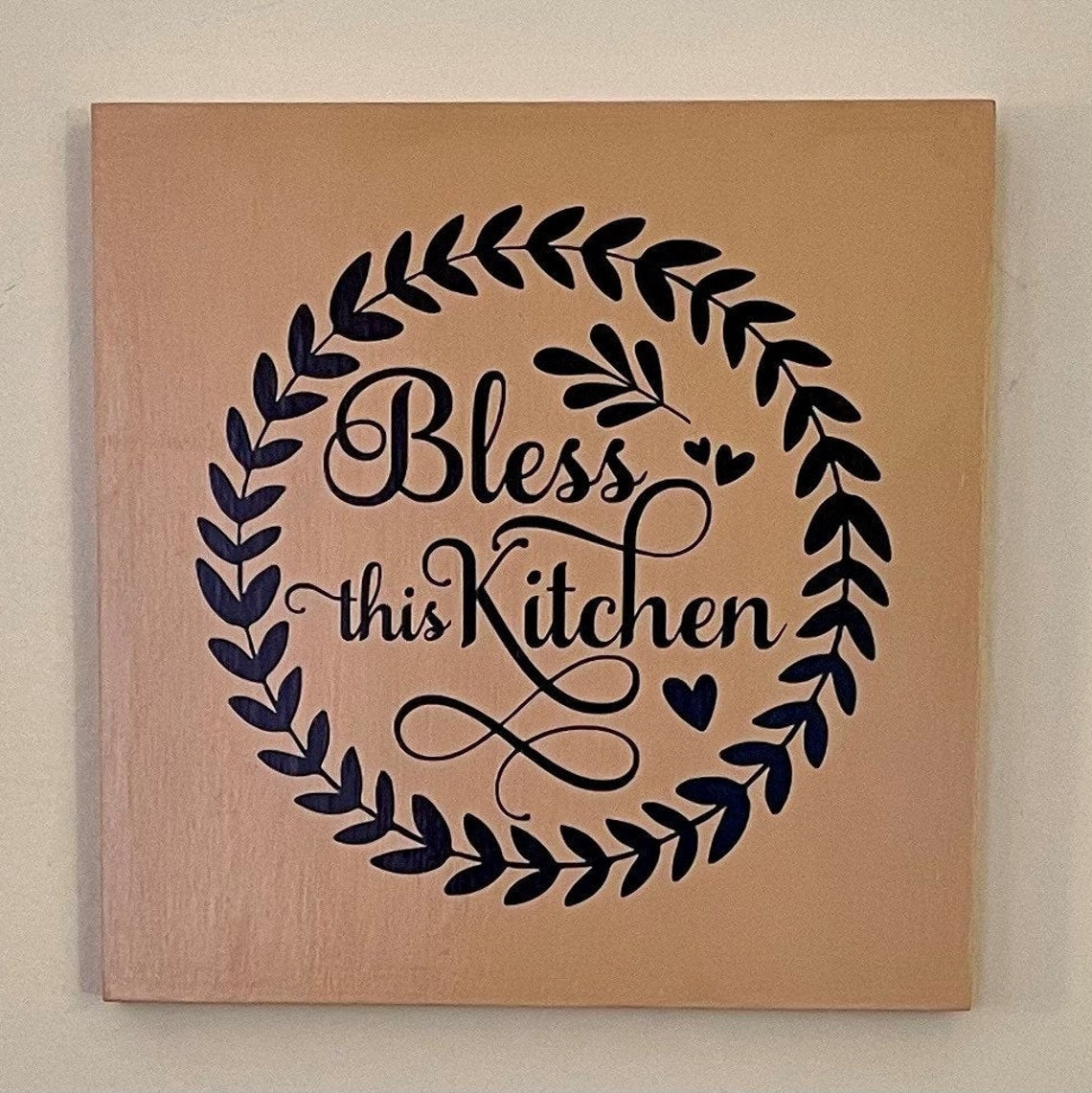 Bless This Kitchen Wood Plaque Etsy