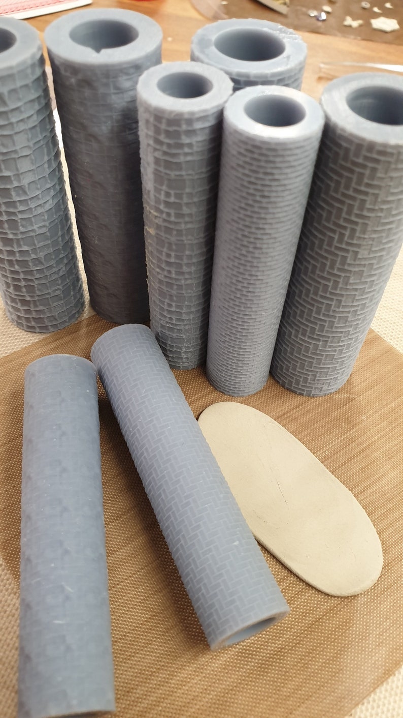 Waves Roller / Metal Clay / Texture Tile / Texture / Polymer Etsy