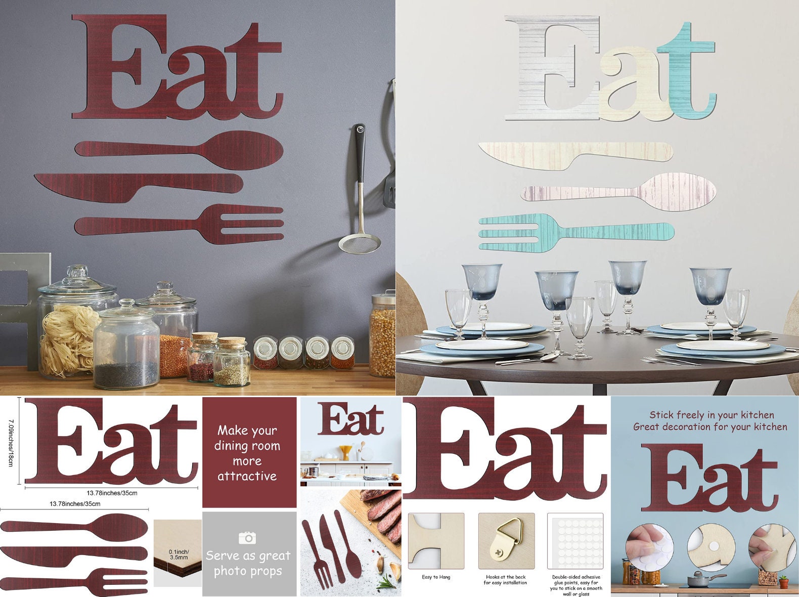 Eat Schild Wanddekoration Küche Essen Buchstaben Rustikales | Etsy