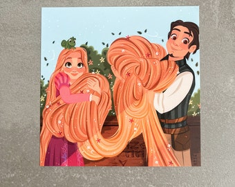 Rapunzel & Flynn Art Print