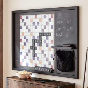 Wooden Scrabble Wall Game (32”x24”) | Magnetic Wall Word Game, Wall Mount Game Board, Wall Décor Board Game - Perfect for Family Game Nights