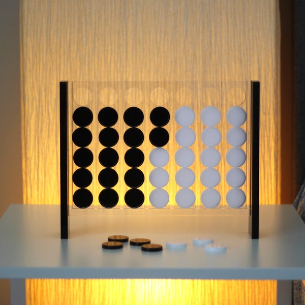 Elegant Acrylic Connect 4 Set: Unique, Modern, High-Quality Game - Perfect Birthday Gift & Home Decor - Perfect Gift for Teens and Adults