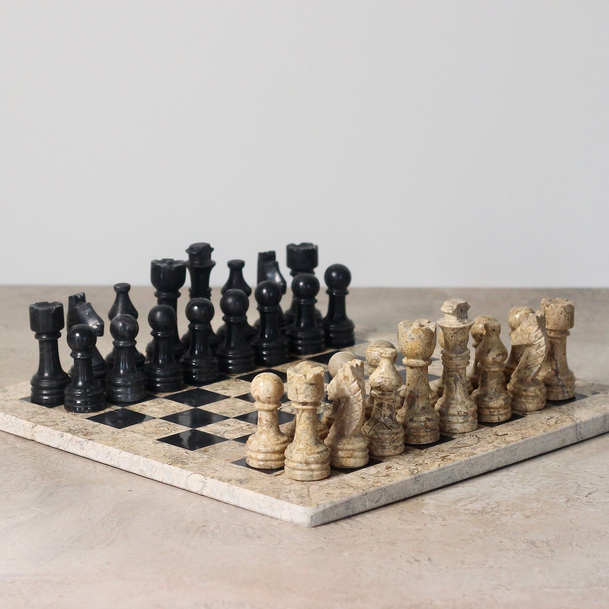 Black and Creme Marble Chess Set | Modern Handcrafted Marble Chess Board & Pieces | Father's Day Gift | Gift for All Men | Unique Gift Idea - Etsy