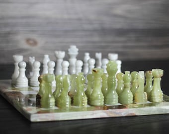 13 inch Marble Chess Set with Velvet Gift Box | Modern Marble Chess Board & Pieces | Gift for all Occasions | Unique Christmas Gift Ideas