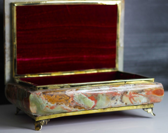 Green Onyx Jewelry Box Luxury Marble Jewelry Box Large Etsy
