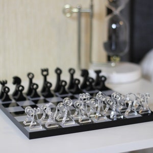 Portable Acrylic Chess Set: Modern Home Decor, Travel Game