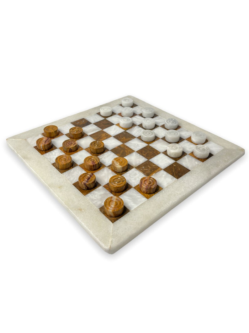 Premium Marble Checkers Board With Marble Pieces multiple Etsy