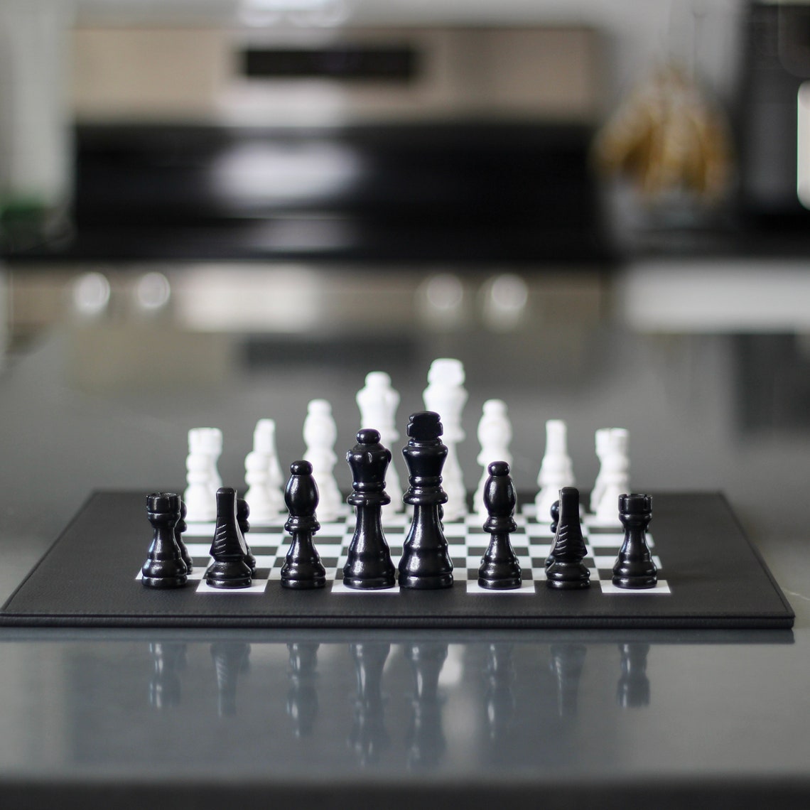 Black and White Leather Chess Set: Designer Board With Storage - Etsy