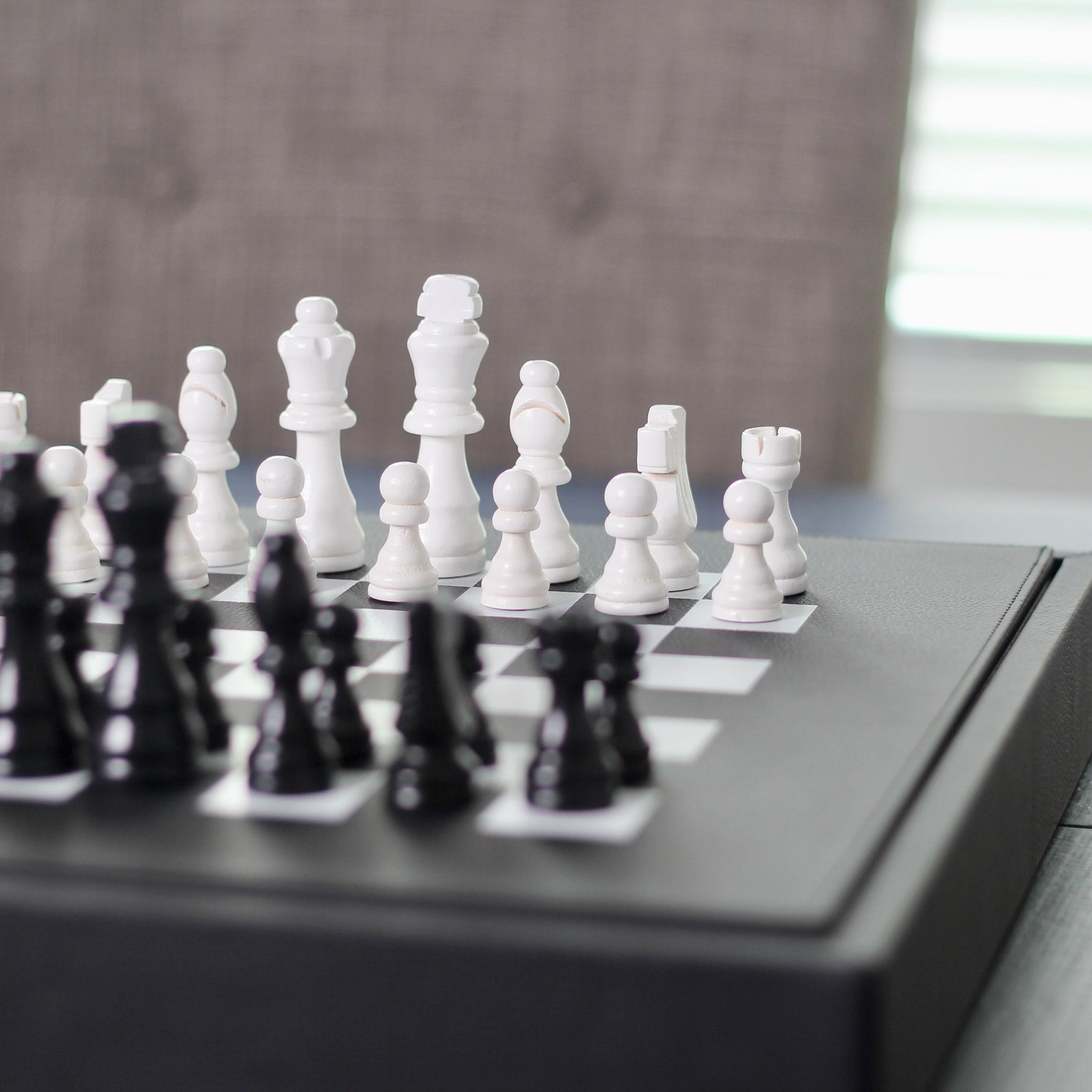 Black and White Leather Chess Set: Designer Board With Storage - Etsy