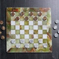 Green Onyx Checkers Set | 12 inch Handmade Checkers Set with Storage Case | Gifts for Him | Father's Day Gift Ideas | Graduation Gift Ideas