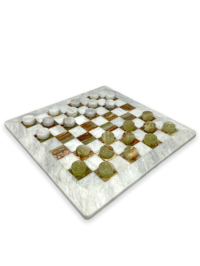Premium Marble Checkers Board With Marble Pieces multiple Etsy