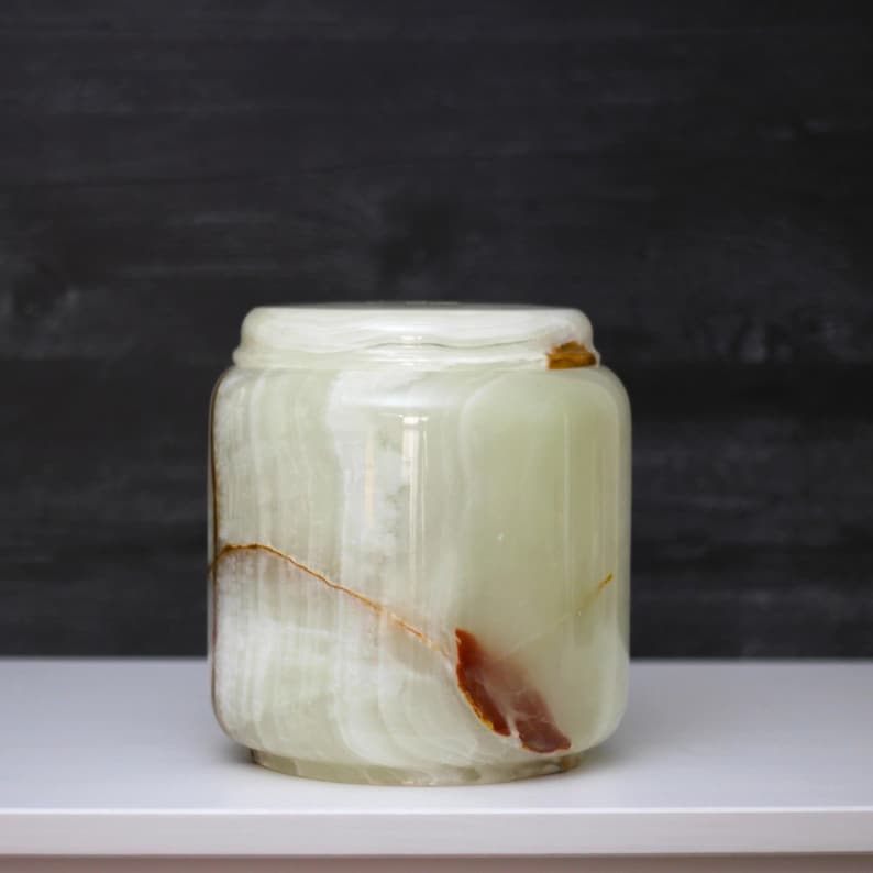 Marble Cremation Urn | Natural Marble Urn for Ashes | Onyx Memory Token Natural Marble Cremation Urn image 2