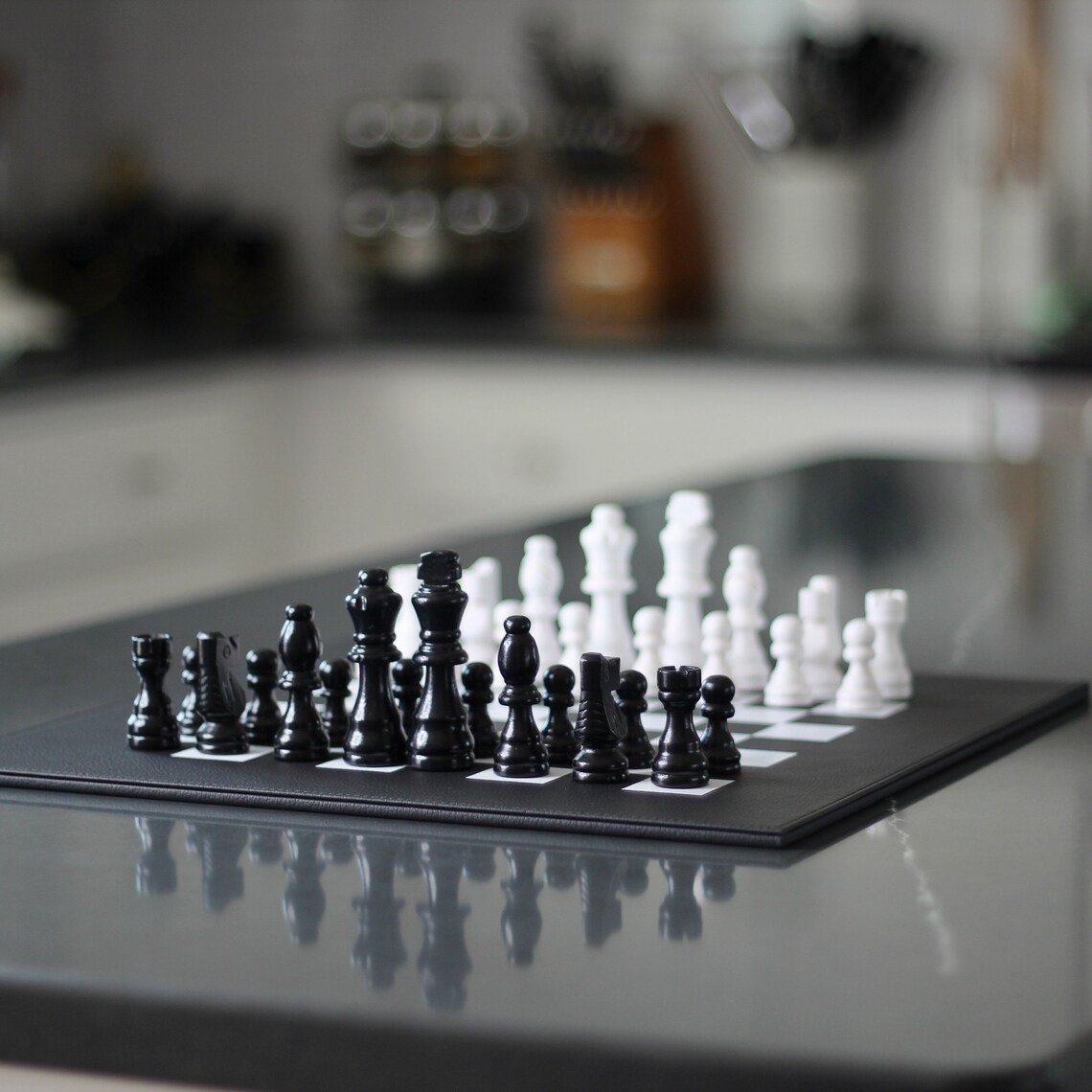 Black and White Leather Chess Set: Designer Board With Storage - Etsy