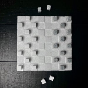 Handcrafted Marble Checkers Board Game | Stone Checkers Set | Premium Marble Checkers Set | Unique Gift Ideas | Gifts For Parents