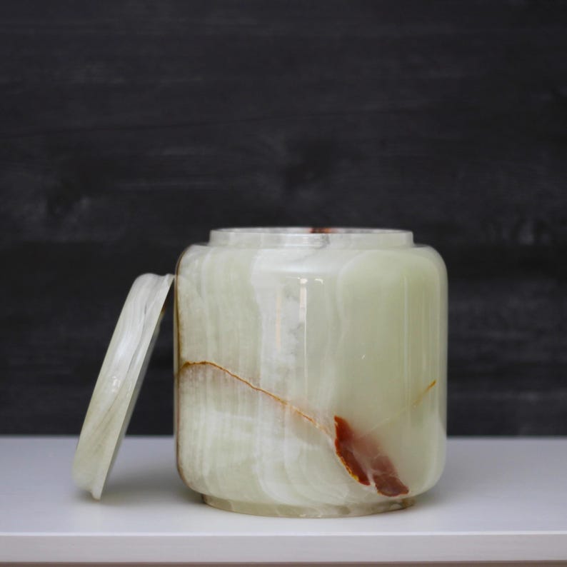 Marble Cremation Urn | Natural Marble Urn for Ashes | Onyx Memory Token Natural Marble Cremation Urn image 1
