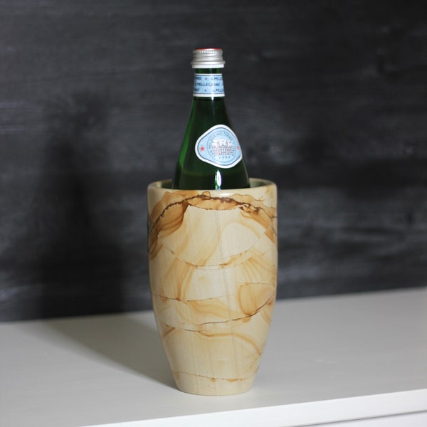 Burmese Teak Marble Wine Chiller | Marble Wine Chiller Bucket Wine & Champagne Cooler | Bottle Cooler for Parties and Dinners