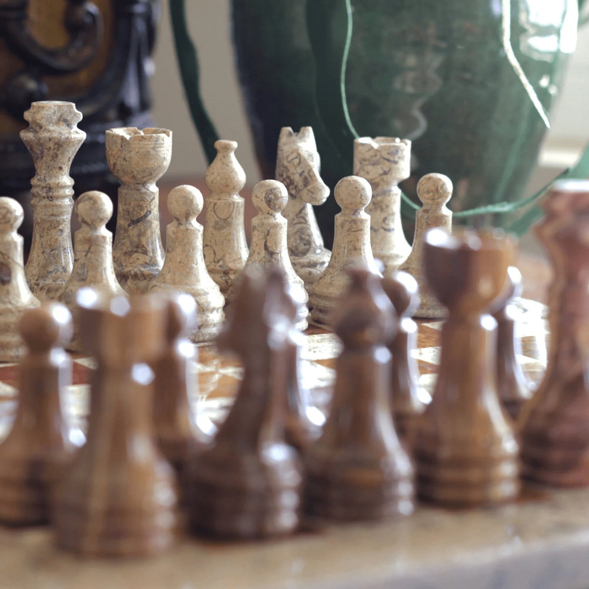 Vintage Marble Chess Set | Handmade Chess Set With Storage Case | Luxury Gifts | Gifts for Him | Graduation Gift | Father's Day Gift - Etsy