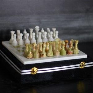 Green Onyx Marble Chess Set | Unique Handcrafted Marble Chess Set | Best Selling Chess Set | Unique Gifts for Him | Christmas Gifts for Him