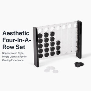Unique Four in a Row - Acrylic 4 in a Row Game - Aesthetic Board Game - 2 Player Board Games for Family - Classic Strategy Game for Family