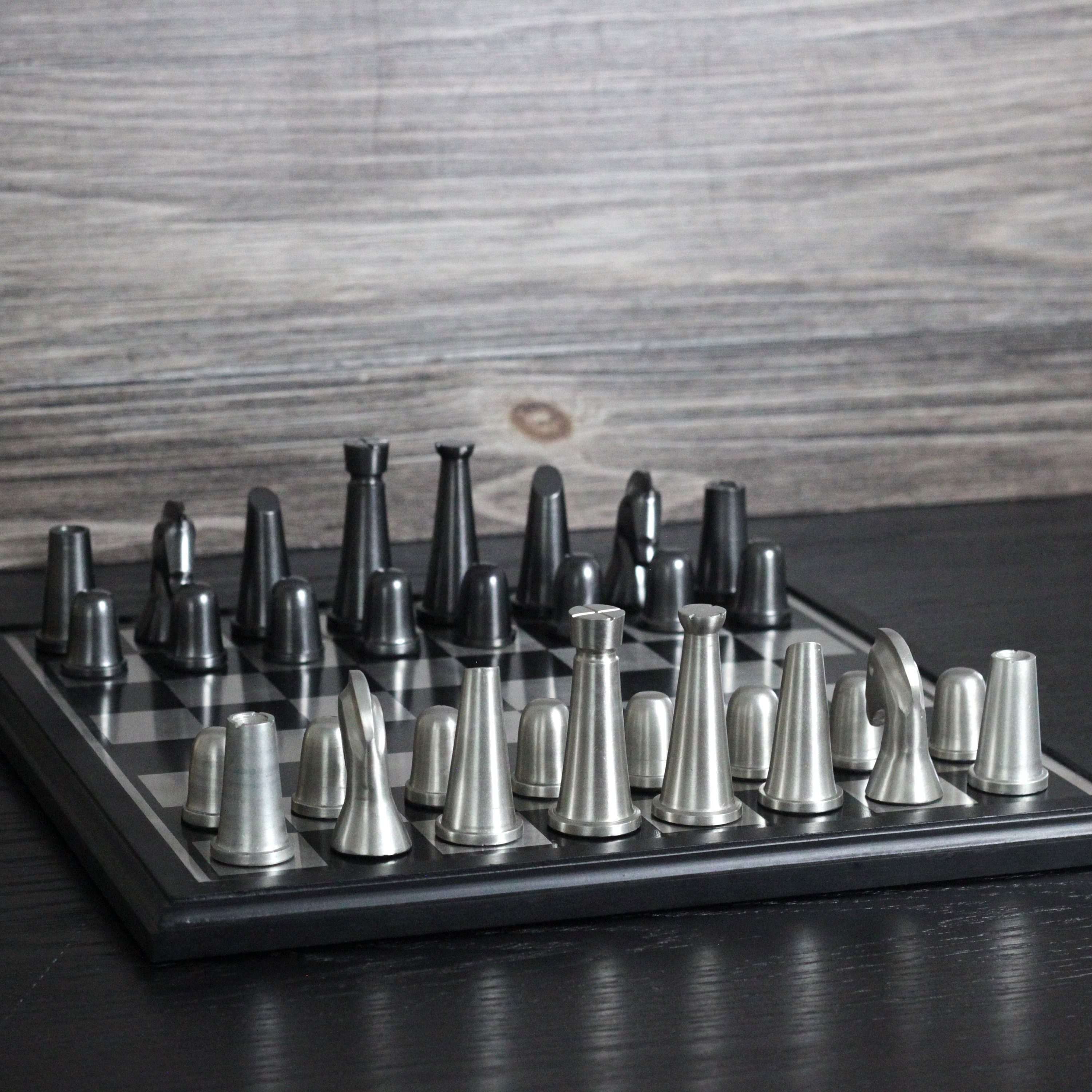ART DECO Metal Chess Board Set - Classy Gift for Chess Lovers - Modern Home Decor, Chess Set Gift, Metal Chess Board, Metal Chess Pieces