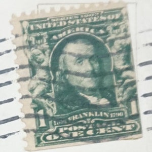 1908 Kanawha & Ohio Railroad Depot Charleston W VA Flag Cancel 1c Franklin Stamp Good Condition Offers Welcome