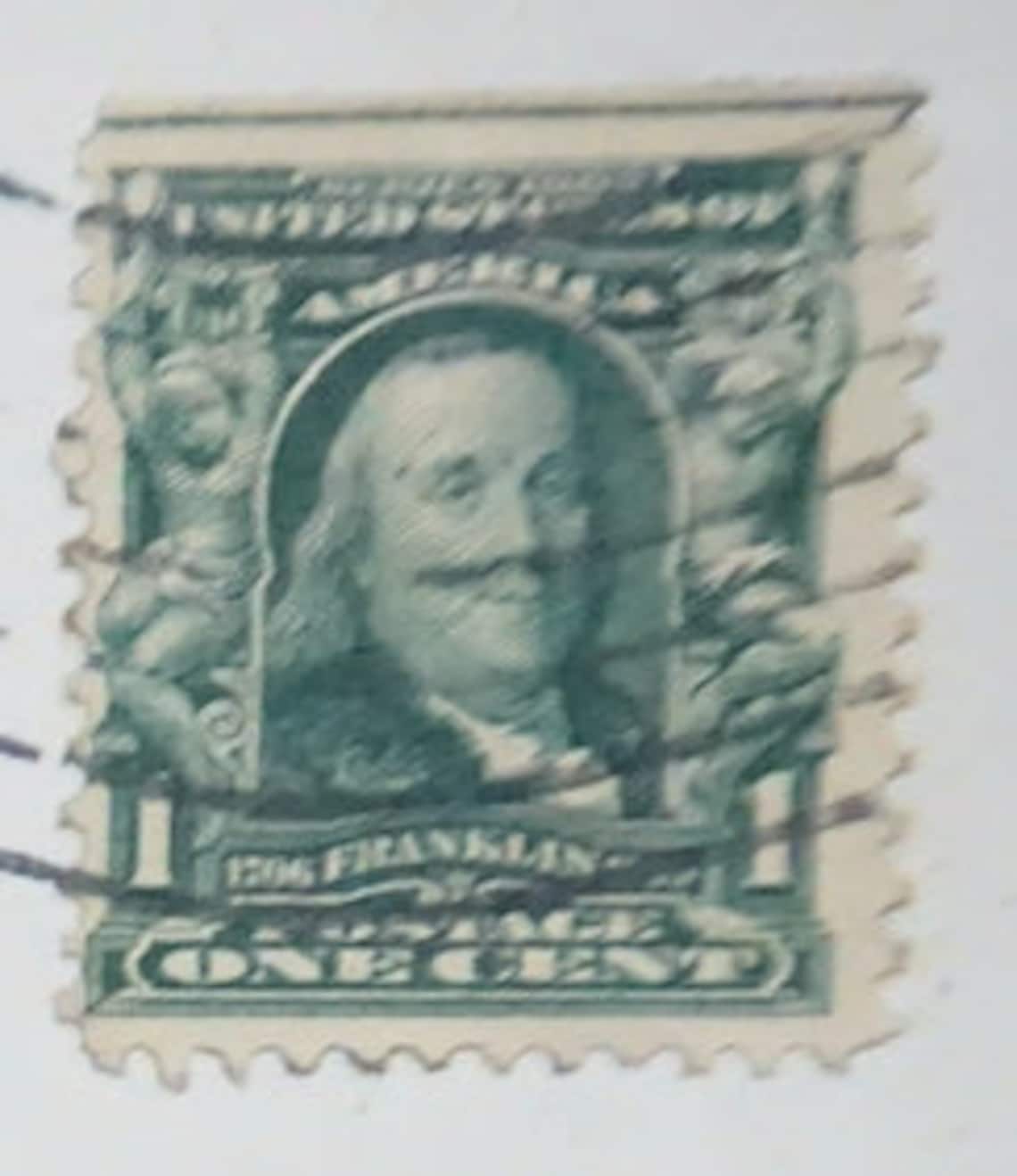 USA rare stamp Benjamin Franklin one cent 1902/1906 Etsy