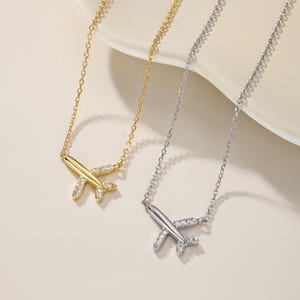 Dainty Airplane Necklace, 925 Silver Airplane Pendant Necklace, Travel Necklace for Travel Lover Gift, Charm Traveller Jewelry, Gift for Her