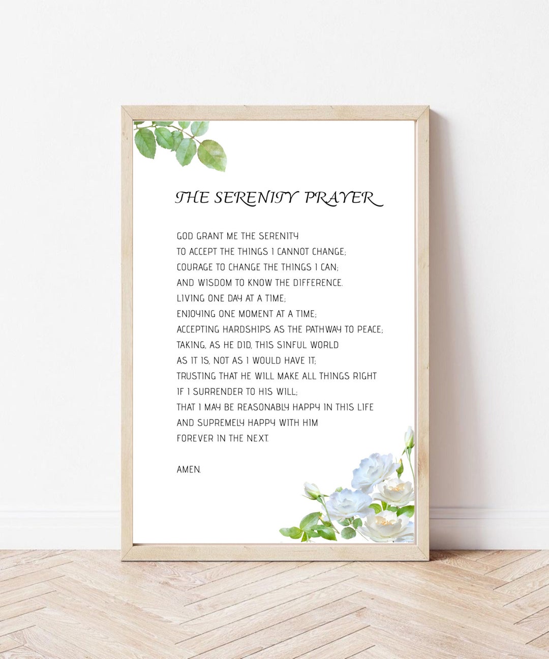 The Serenity Prayer, Bible Verse Wall Art Printable, Christian Prayer