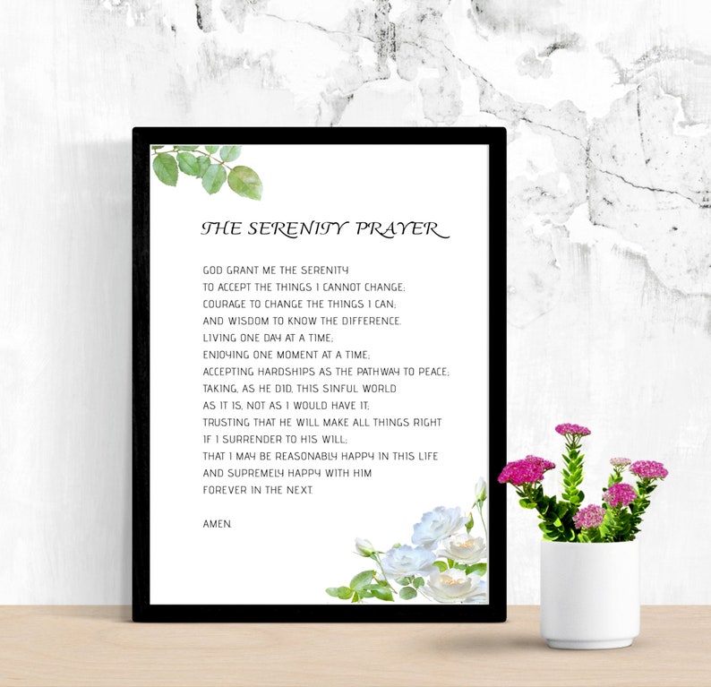 The Serenity Prayer, Bible Verse Wall Art Printable, Christian Prayer