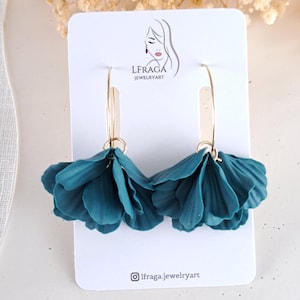 Floral Earrings, Neutral hoops, Polymer Clay Earrings, Clay earrings, Dangle Earrings, Handmade Earrings, Lightweight Earrings, Gift Her