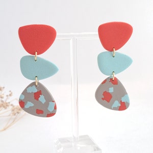 Clay earrings / Bold statement earrings / Handmade terrazzo earrings / Mid century modern / Lightweight / Hypoallergenic / Gift for Her